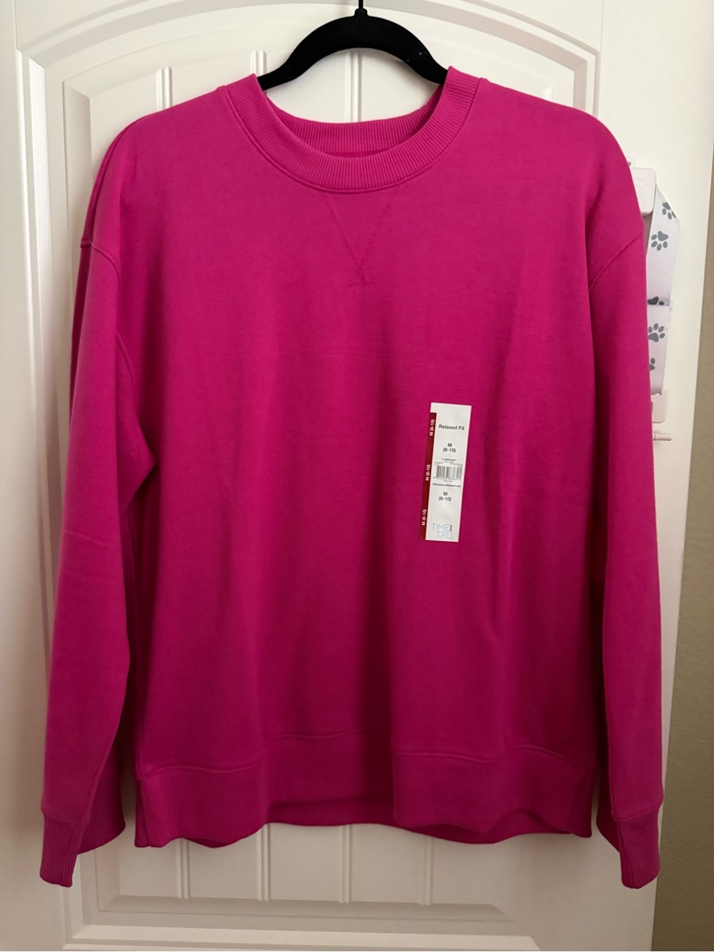 Time and Tru Women's Crewneck Sweatshirt in Prissy Pink